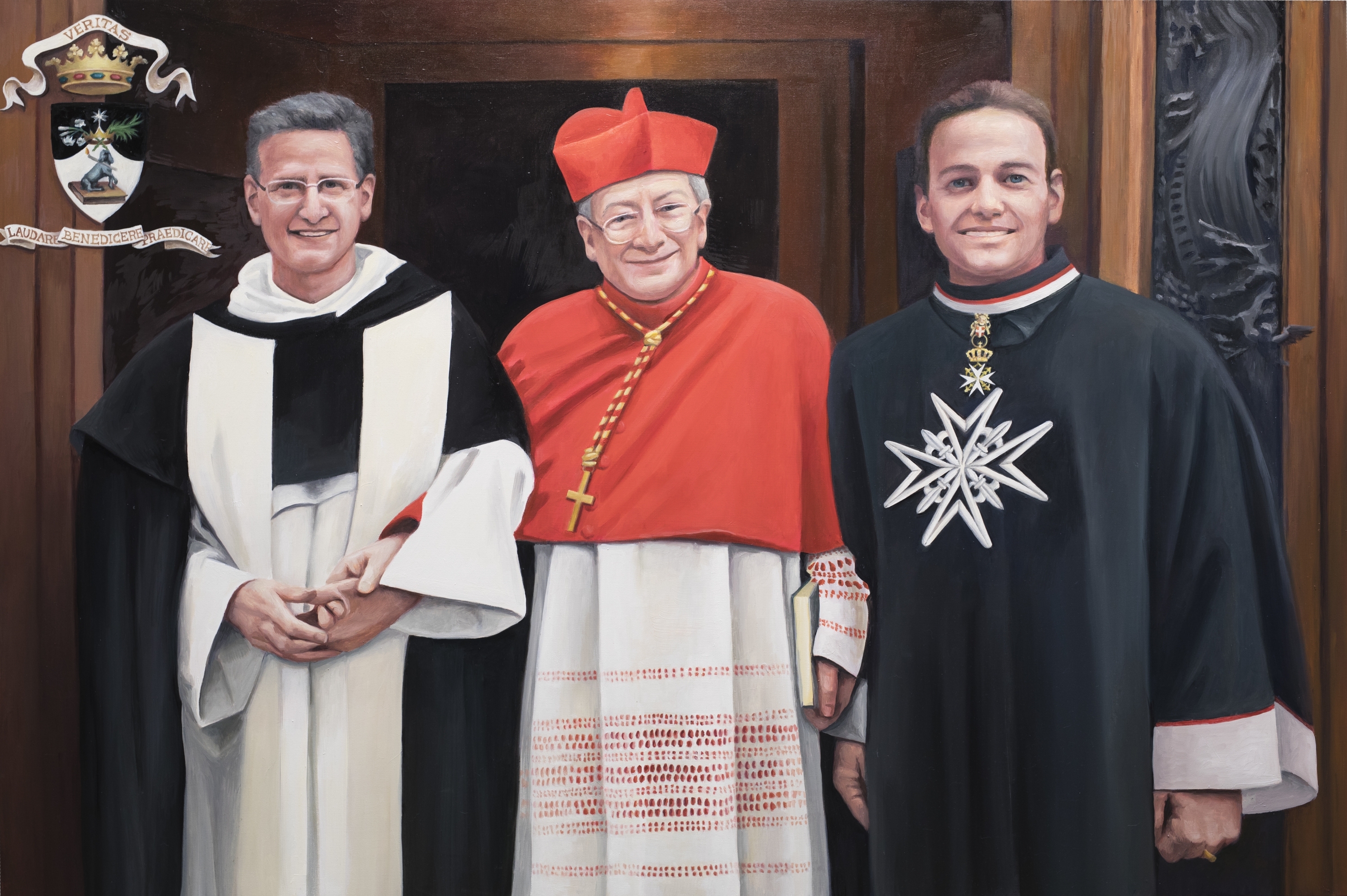 Celebrazione di S.Caterina da Siena, ritratto del Cardinale Ennio Antonelli con Padre Alfredo Scarciglia, Priore di S.Domenico e Guido Fineschi Sergardi, cavaliere dell'Ordine di Malta